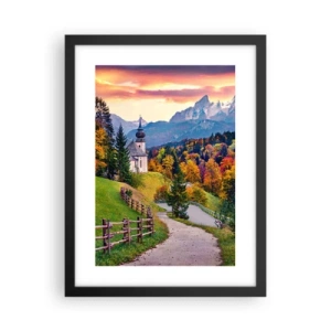 Poster în ramă neagră - Un peisaj ca o pictură - 30x40 cm