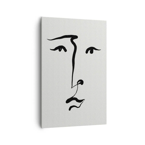 Tablou pe pânză - Portret tras cu o linie - 80x120 cm