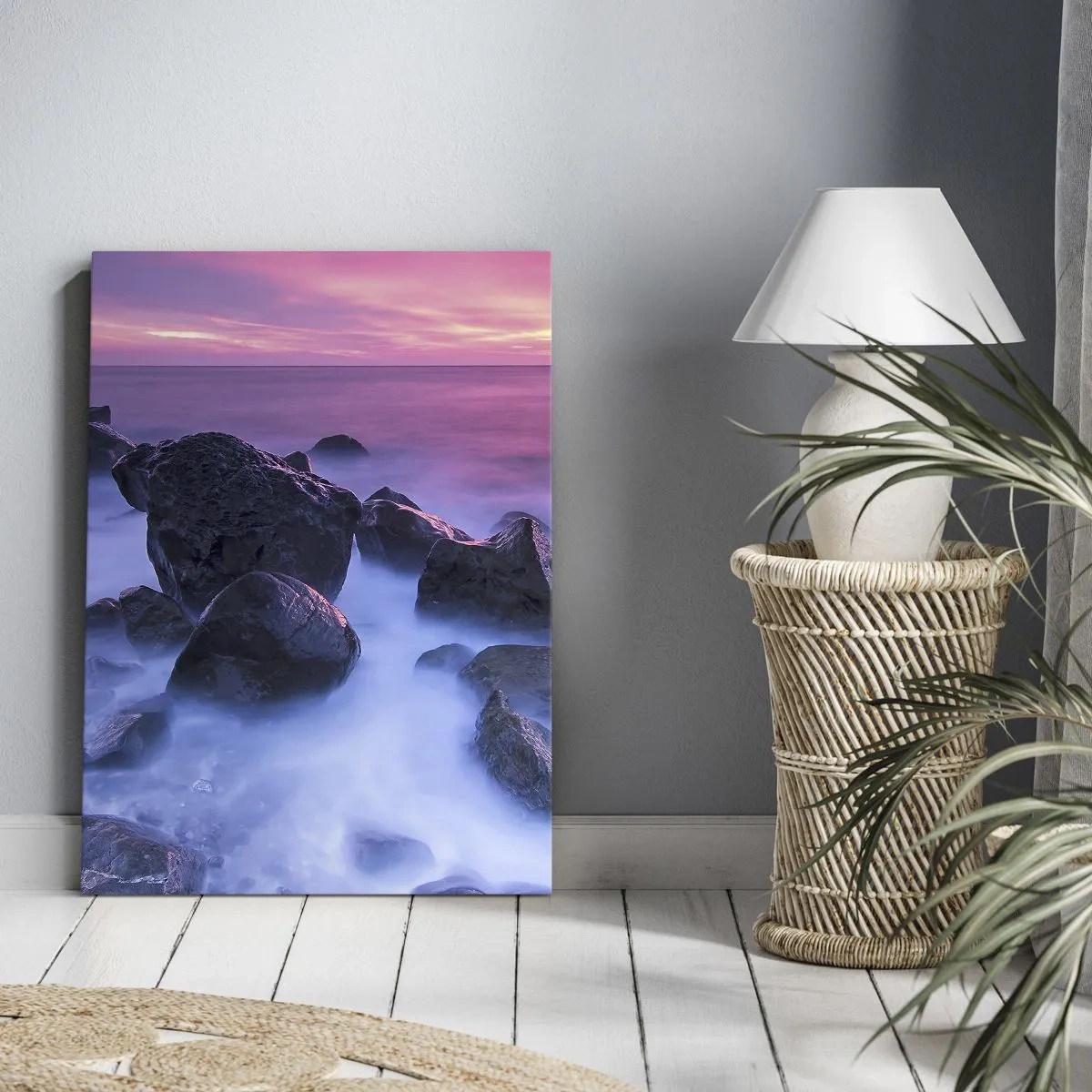 Tablou pe pânză - Naștere în sclipici și ceață - 45x80 cm