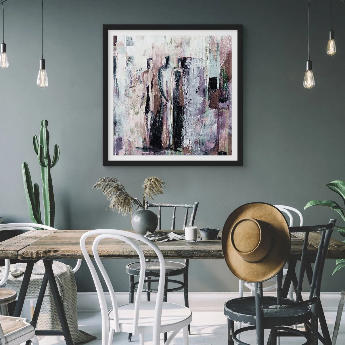 Poster în ramă neagră - Cei trei misterioși - 40x40 cm