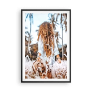 Poster în ramă neagră - Născută din puful de iarbă - 61x91 cm