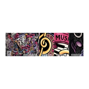 Mostră de Tapet Standard Eco - Melodie complicată - Muzică, mural, Graffiti - 100x30 cm