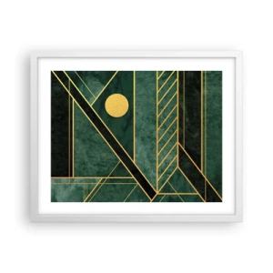 Poster în ramă albă - Dinamica aurului și a azurului - 50x40 cm