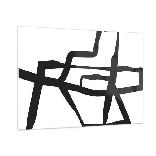 Tablou pe sticlă - Construcție în alb și negru - 100x70 cm