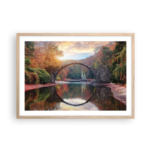 Poster în ramă de stejar deschis - De cealaltă parte a oglinzii - 70x50 cm
