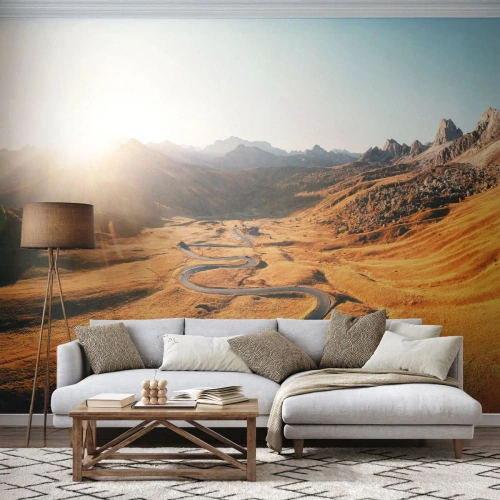 Tapet Premium Sand - Într-o vale de aur - Peisaj, Munţi, Italia - 100x70 cm