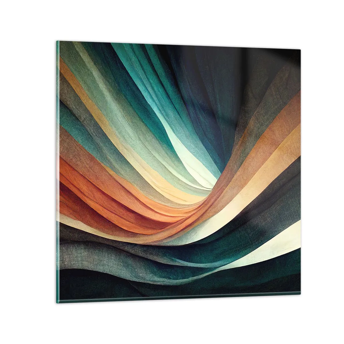 Tablou pe sticlă - Țesute din culori - 30x30 cm