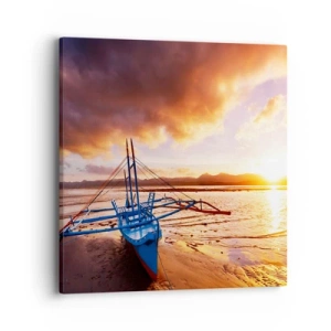 Tablou pe pânză - După o zi lungă, întindeți-vă pe nisip - 40x40 cm