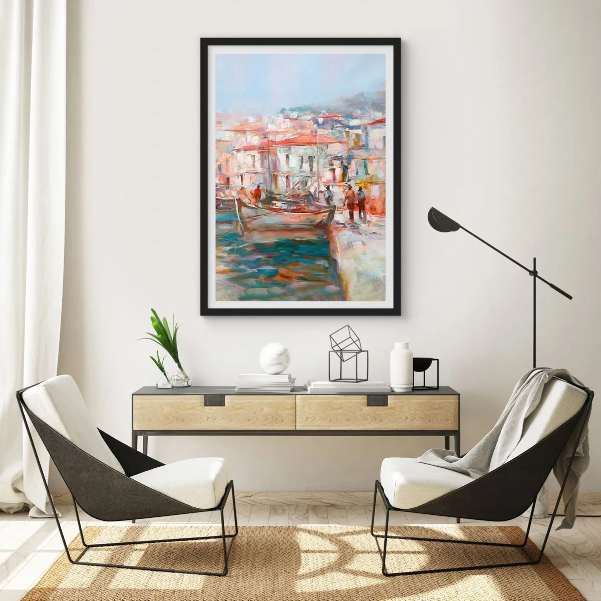 Poster în ramă neagră - Vacanță pastelată - 40x50 cm