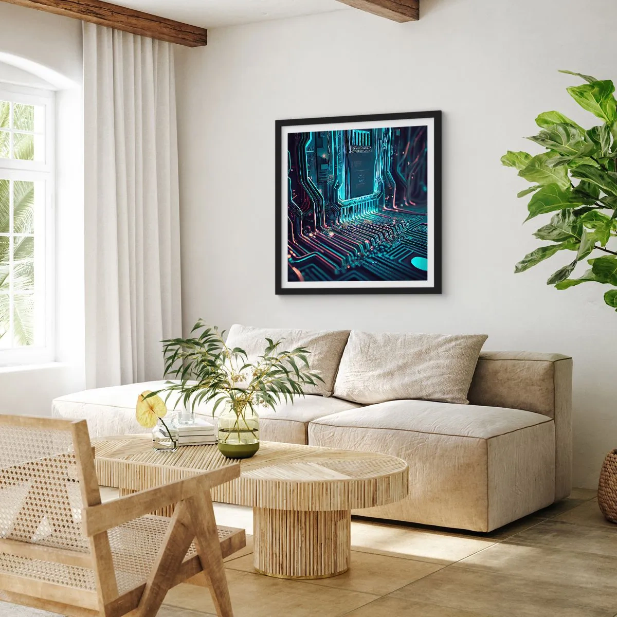 Poster în ramă neagră - Iată la ce mă gândesc... - 60x60 cm