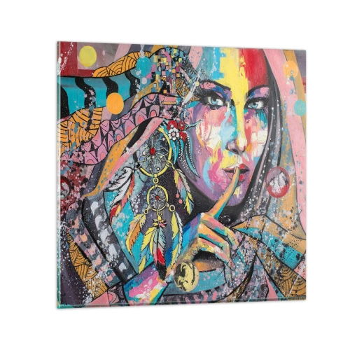 Tablou pe sticlă - Taci până când înțelegi - 60x60 cm