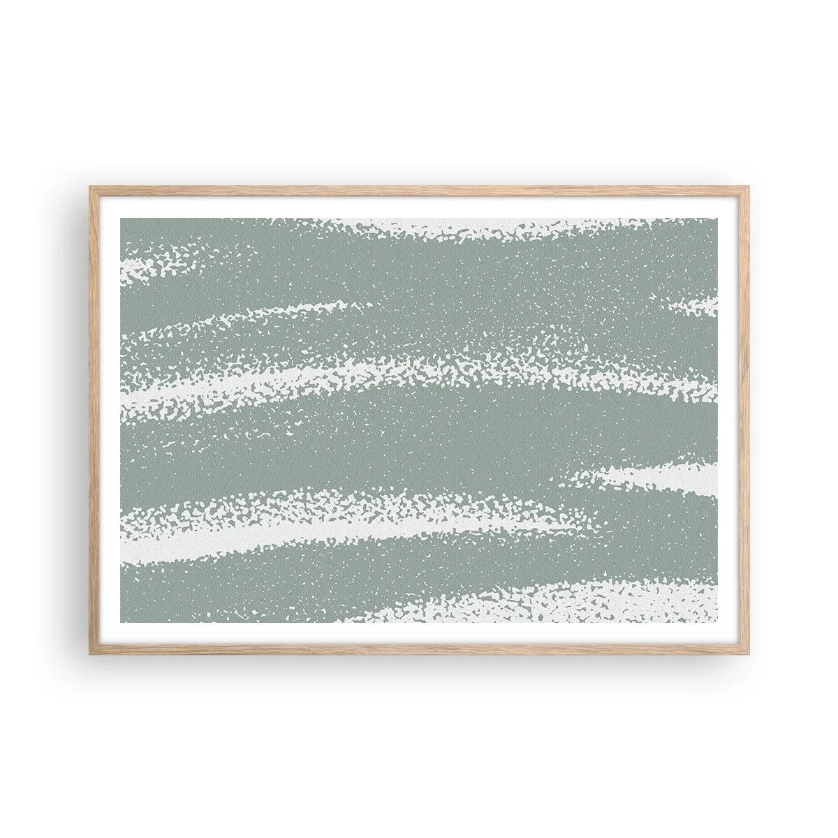 Poster în ramă de stejar deschis - Abstracție în stil de iarnă - 100x70 cm