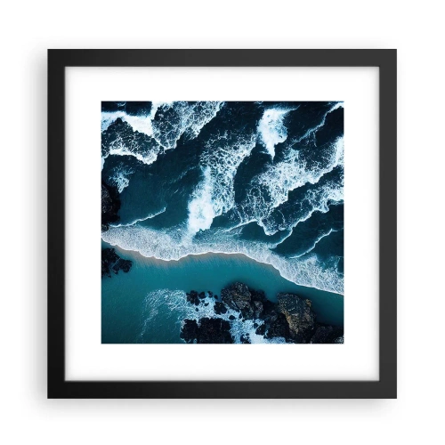 Poster în ramă neagră - Înfășurate în valuri - 30x30 cm