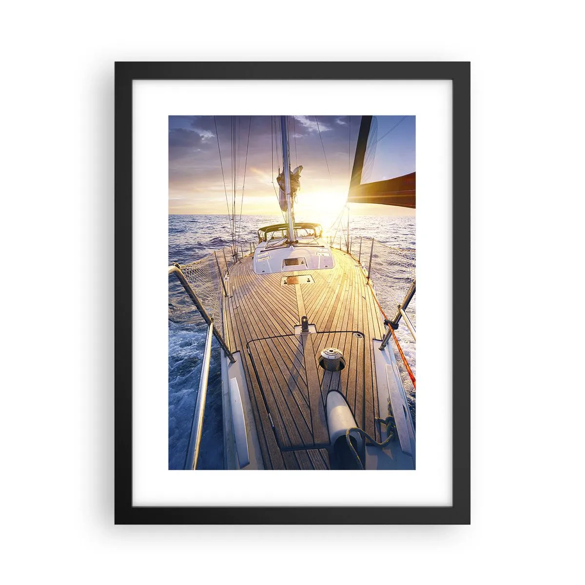 Poster în ramă neagră - Alergând pe valuri - 30x40 cm