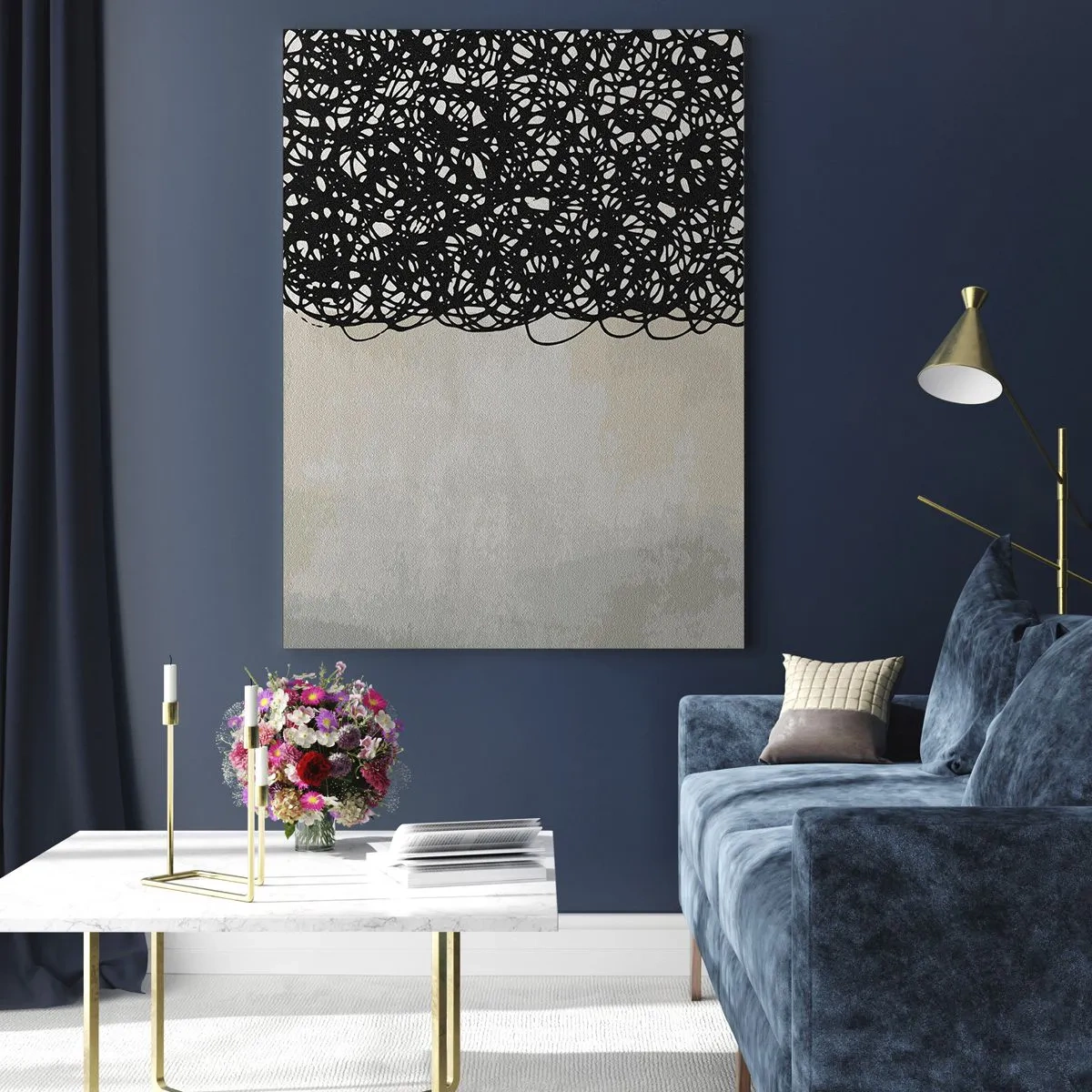 Tablou pe sticlă - Abstracție înfășurată - 80x120 cm