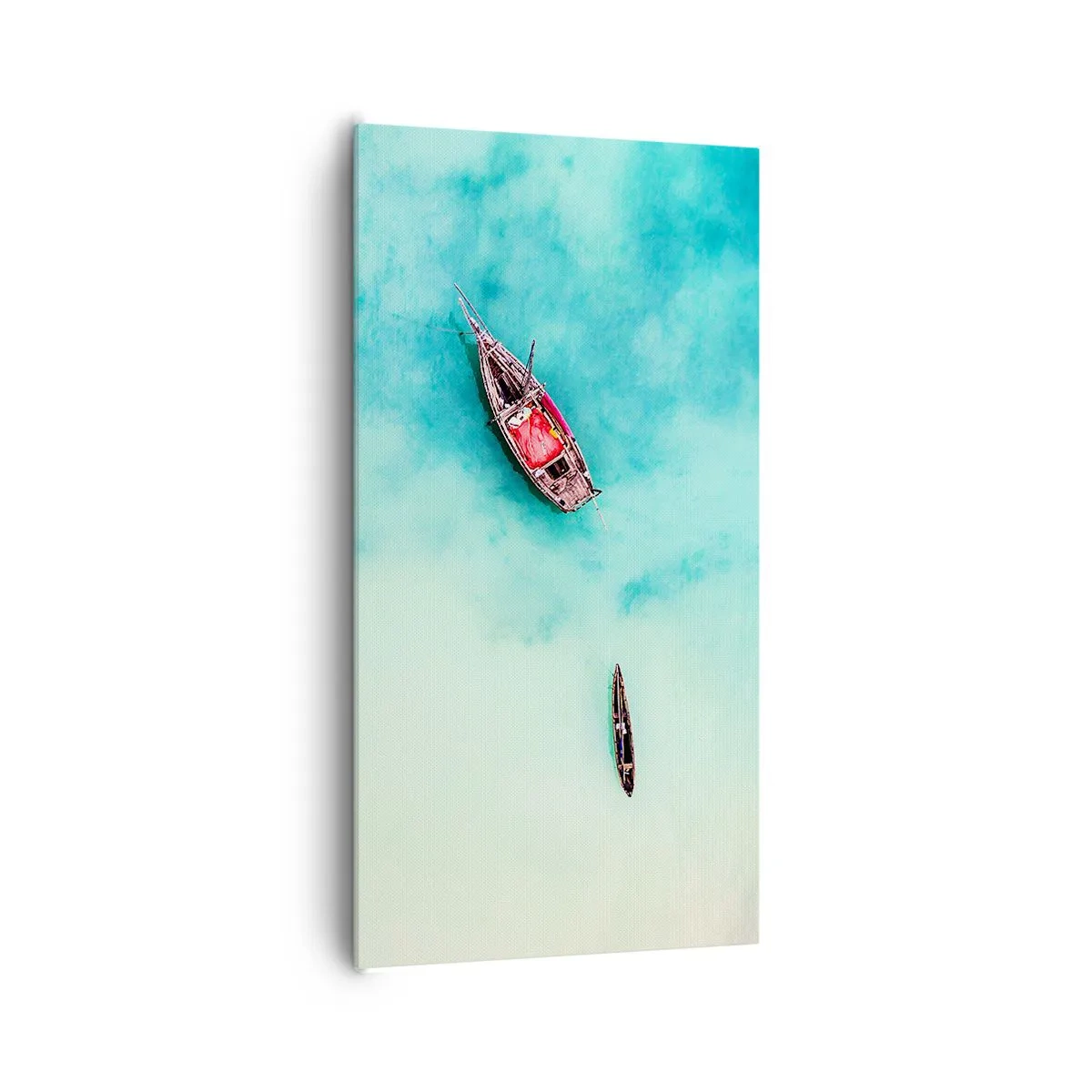 Tablou pe pânză - Pe plajele din Zanzibar, când apele în exces... - 65x120 cm