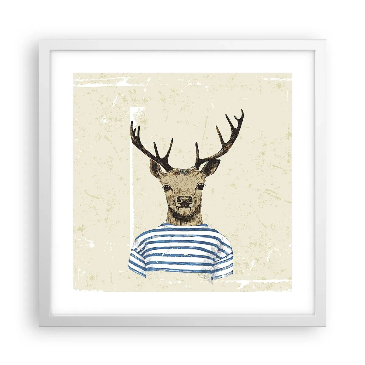 Poster în ramă albă - Pentru că îmi plac cămășile cu dungi! - 40x40 cm