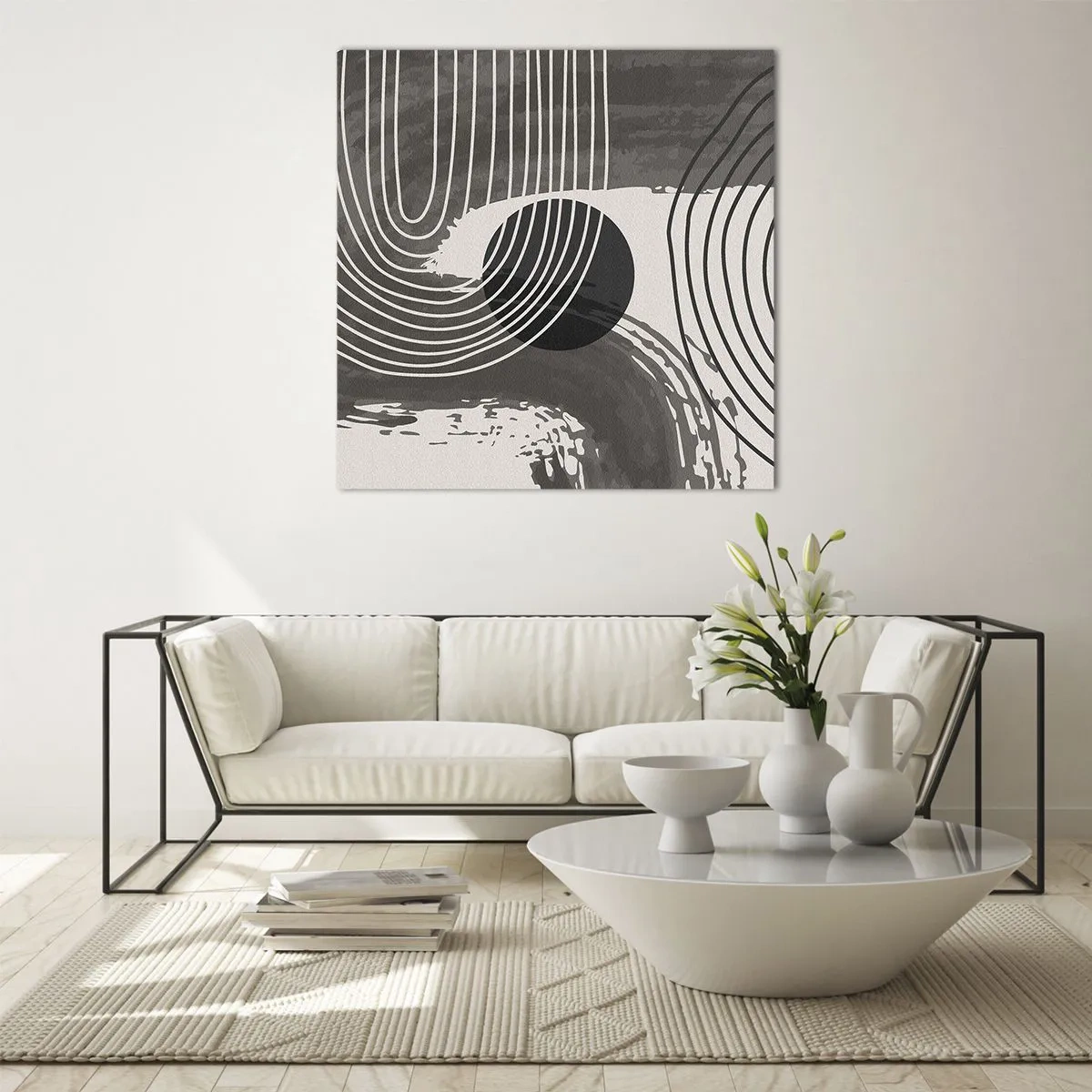 Tablou pe sticlă - Ovalul câștigă - 70x70 cm