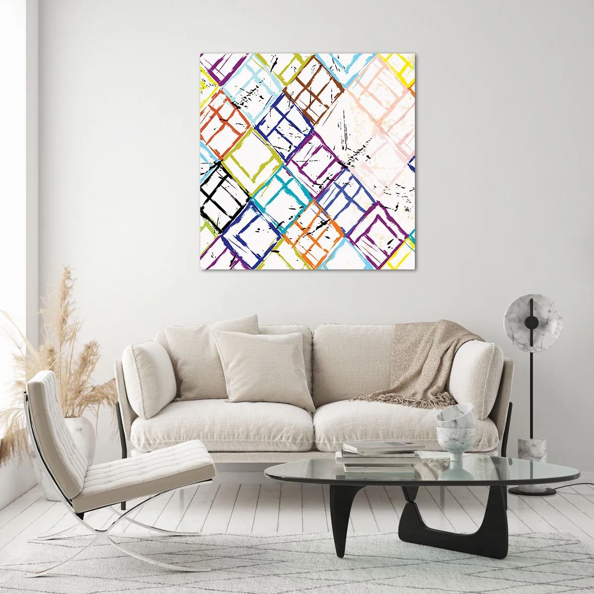 Tablou pe sticlă - Ferestre și ferestruici - 60x60 cm