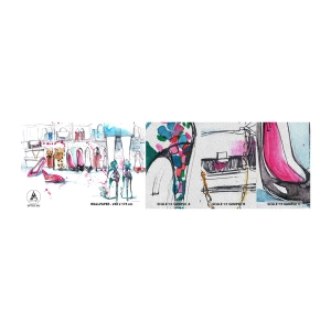 Mostră tapet Premium Sand - Sesam, deschide-te - Garderoba pentru femei, Modă, Sac - 100x30 cm
