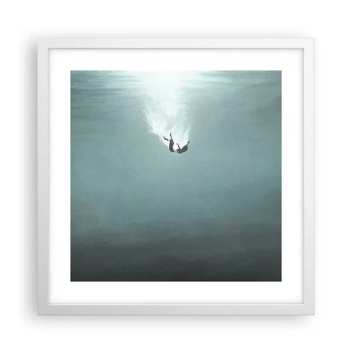 Poster în ramă albă - În îmbrățișarea oceanului - 40x40 cm