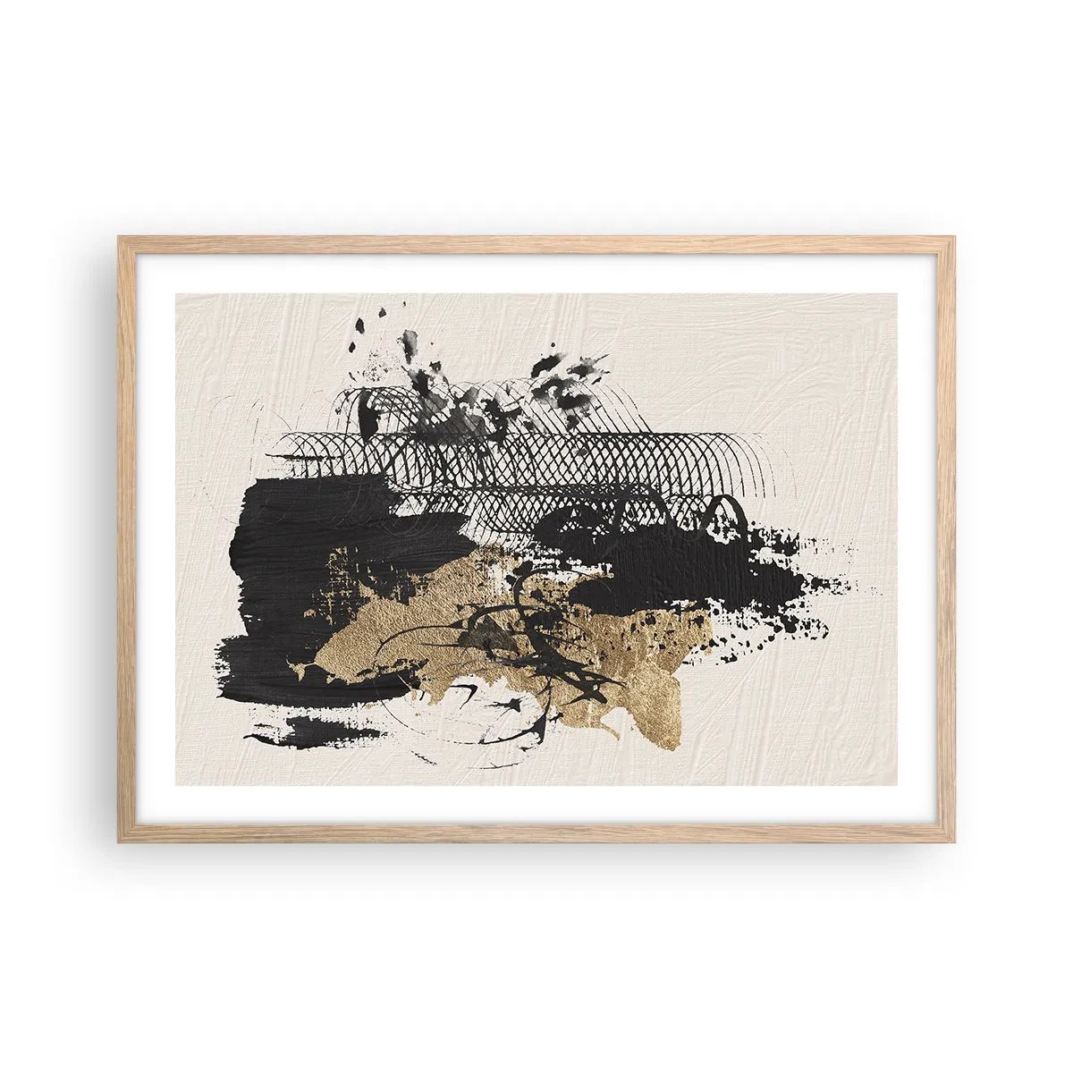 Poster în ramă de stejar deschis - Compoziție cu pasiune - 70x50 cm