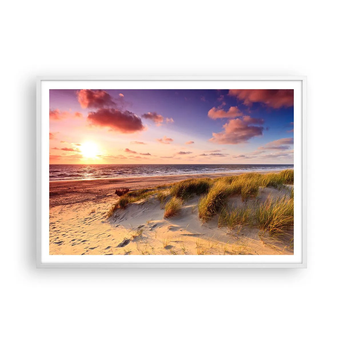 Poster în ramă albă - Deja aerul de vară miroase - 100x70 cm