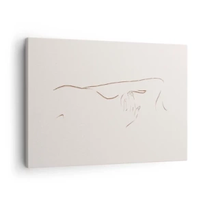 Tablou pe pânză Canvas - Un desen subtil al unei siluete pe un fundal deschis - 70x50cm - Forma dorinței - Decorațiune modernă pentru perete pentru living și dormitor ARTTOR