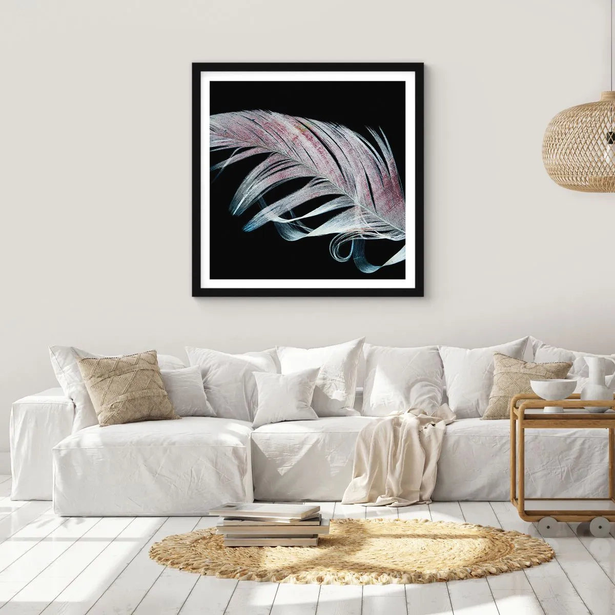 Poster în ramă neagră - Gândește-te la atingere - 40x40 cm