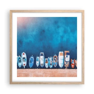 Poster în ramă de stejar deschis - Aliniere - 50x50 cm