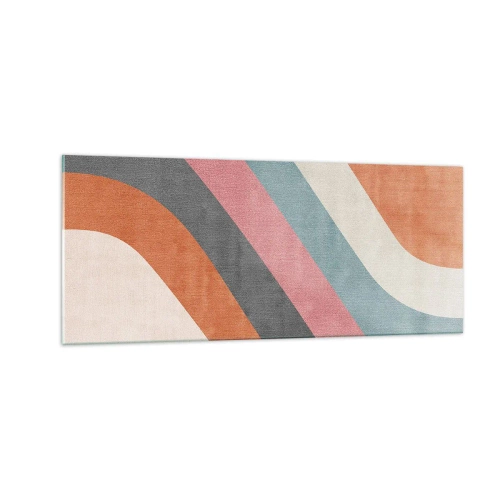 Tablou pe sticlă - Compoziție diagonală - mișcare - 100x40 cm