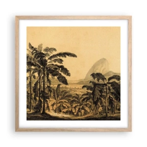 Poster în ramă de stejar deschis - În stil colonial - 50x50 cm