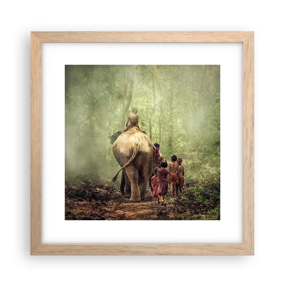 Poster în ramă de stejar deschis - Noua Carte a Junglei - 30x30 cm