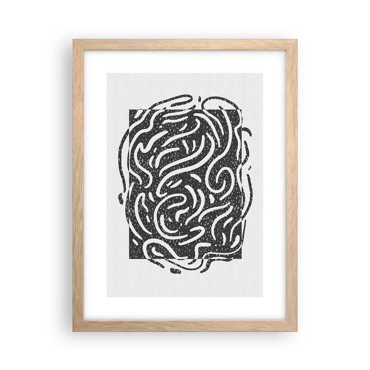 Poster în ramă de stejar deschis - Abstracție: dansul bucuriei - 30x40 cm