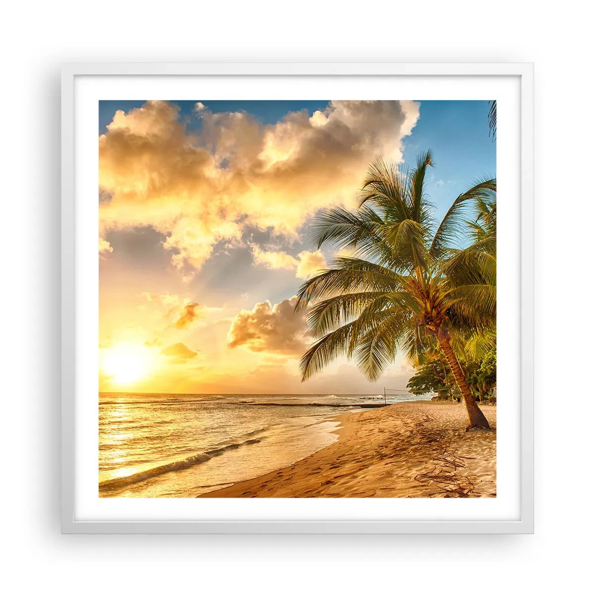 Poster în ramă albă - Vară eternă, întotdeauna o vacanță - 60x60 cm