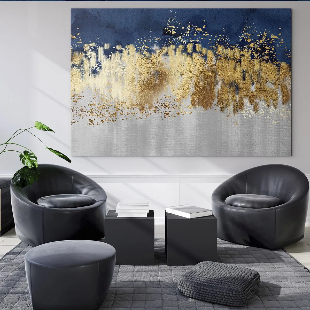 Tablou pe sticlă - Compoziție modernă cu bliț - 100x70 cm