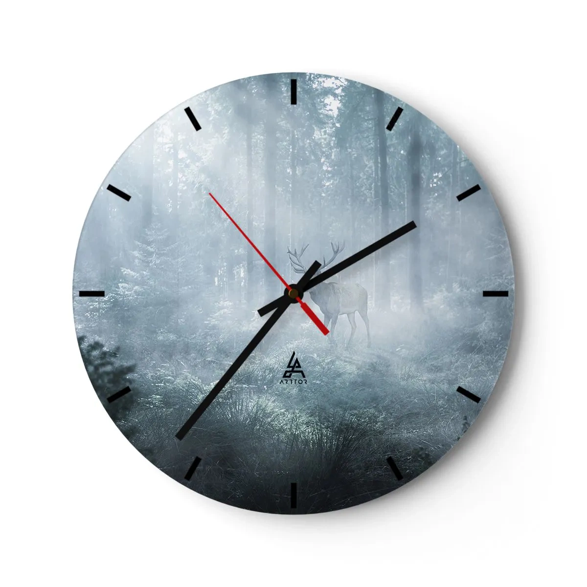 Ceas de perete - Ceas pe sticlă - Plimbarea de dimineață prin regat - 40x40 cm