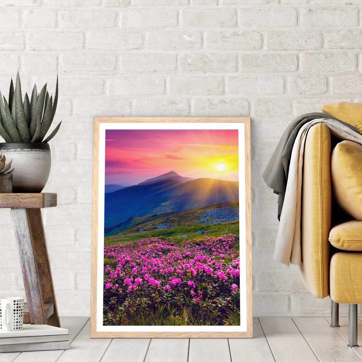 Poster în ramă de stejar deschis - ... Și peste tot în jur se simte un miros de jneapăn și parfum de ierburi... - 50x70 cm