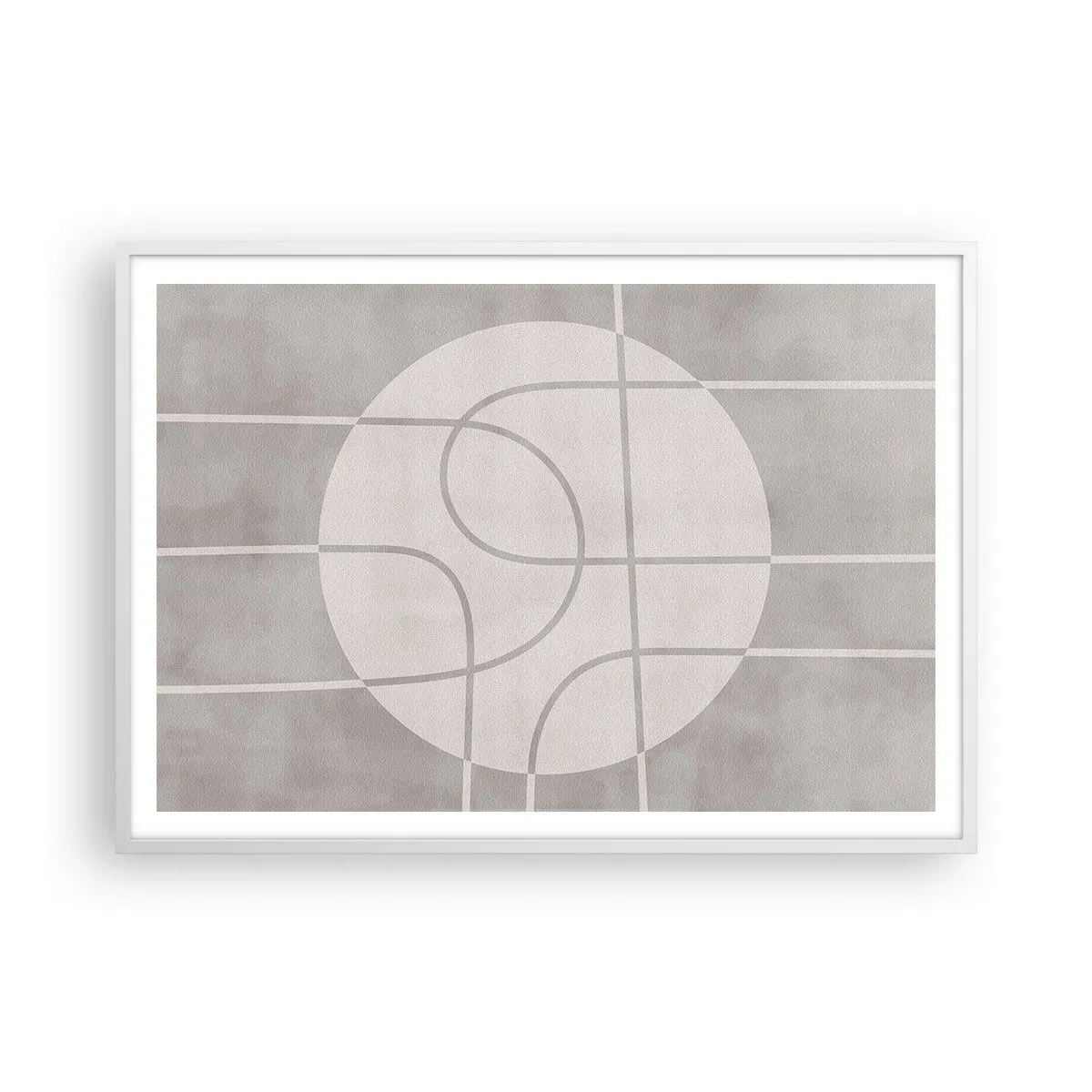 Poster în ramă albă - Circular și drept înainte - 100x70 cm