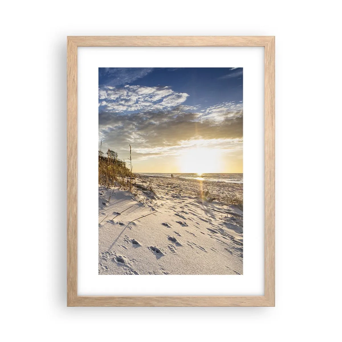 Poster în ramă de stejar deschis - Invitație la o plimbare - 30x40 cm