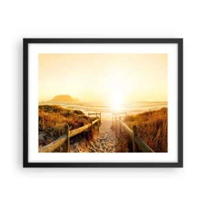 Poster în ramă neagră - Prin dune spre soare - 50x40 cm