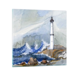 Tablou pe sticlă - Împotriva întunericului și a furtunii - 70x70 cm