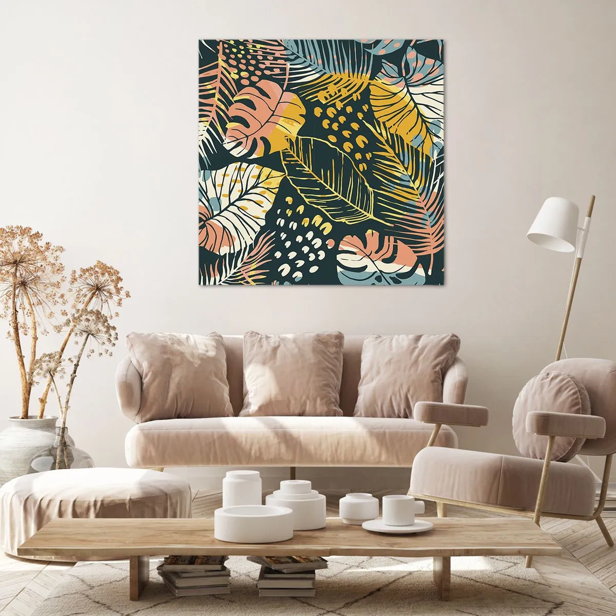 Tablou pe pânză - Fantezie cu frunze - 30x30 cm