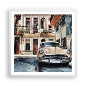 Poster în ramă albă - O siestă în Havana - 60x60 cm