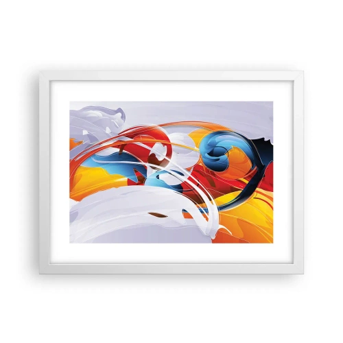 Poster în ramă albă - Dansul elementelor - 40x30 cm