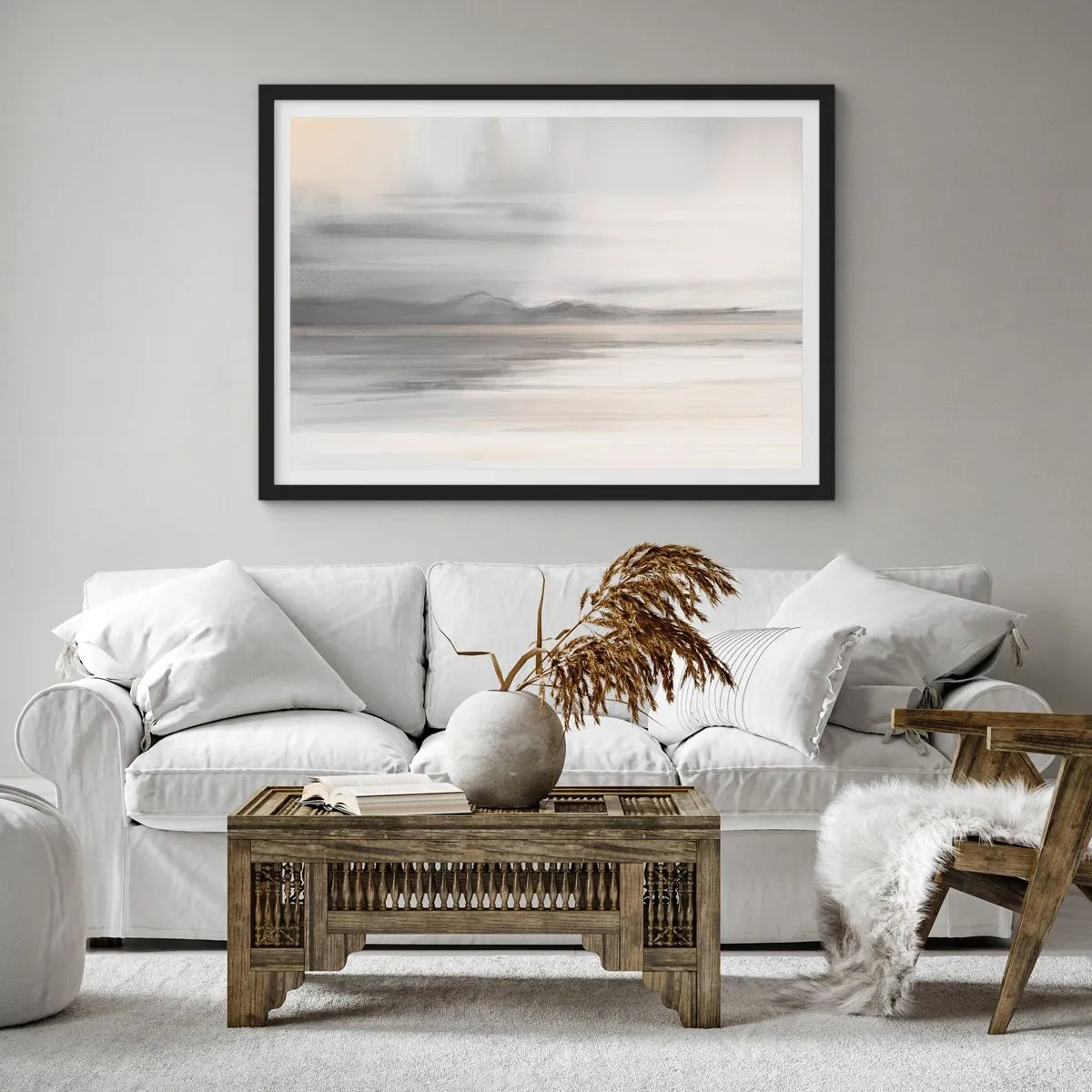 Poster în ramă neagră - Gândul îndepărtat - 50x40 cm