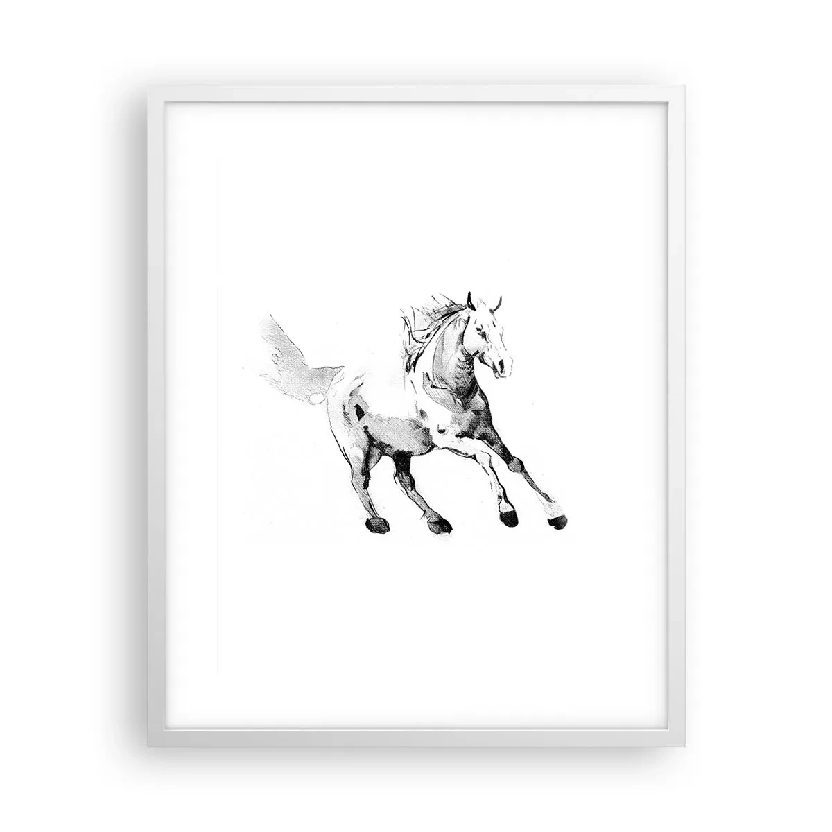 Poster în ramă albă - Suflet neîmblânzit - 40x50 cm