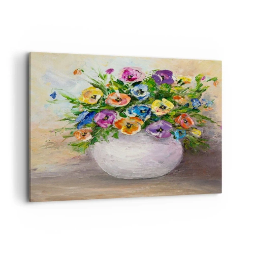 Tablou pe pânză - Natură moartă cu vază albă - 100x70 cm