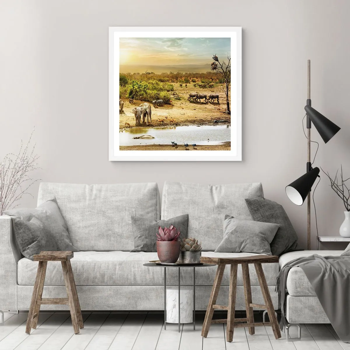 Poster în ramă albă - "Și din Eden curgea un râu..." - 60x60 cm