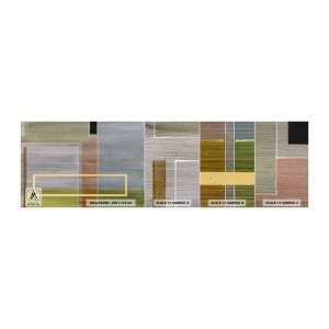Mostră tapet autocolant Deluxe Sticker - Drept și liniștit - Abstracția, Artă Modernă, dreptunghiuri - 100x30 cm